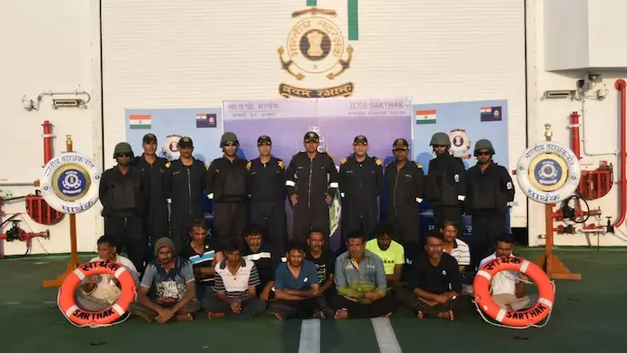 ICG Rescues 12 Indian Crew Members from Sunken Ship in a Joint Operation with Pakistan
